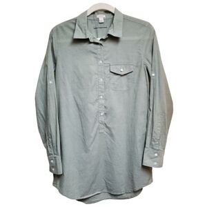J.Crew 100% Cotton Sage‎ Green Popover Shirt XS